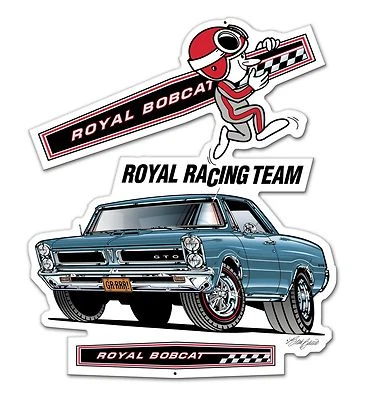 Pontiac GTO 1965 Royal Bobcat Racing Team señal 21" x 18" Hurst Drag Race Gasser  Foto 1 de 2