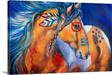 Impression murale audacieuse et courageuse cheval de guerre indien cheval, décoration de maison de cheval