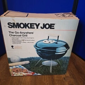 Vintage 1986 Weber Smokey Joe Charcoal Grill 10001 Black - New Old Stock - Picture 1 of 5