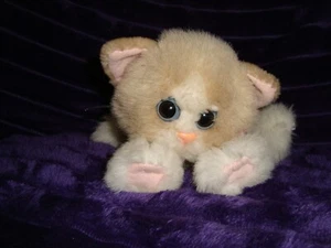 Kitty Kitty Kitten Kittens Plush Rattle Purr Cat Beige W/Pink Bow - Imagen 1 de 6