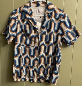BDG Urban Outfitters Dylan Camicia in Lino con Bottoni, Donna Multicolore Taglia XS - Foto 1 di 8