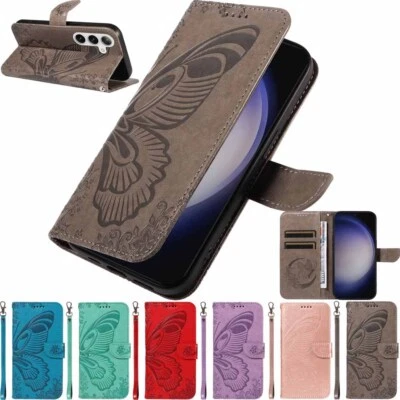 For Samsung S24 S23 S22 S21 S20 S10 Note 10 Plus Flip Wallet Leather Case Cover - Image 1 of 4
