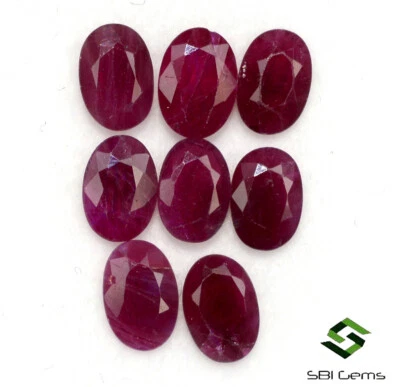6x4 mm Natural Ruby Oval Cut Lot 10 Pcs 5.60 Cts Calibrated Faceted Loose Gems - Image 1 of 3