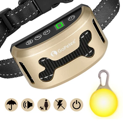 Anti bell Halsband Hunde Erziehungshalsband LED Kugel Ton Vibration Ferntrainer - Bild 1 von 4