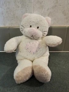 Ty Pluffies Plush Kittyhugs Kitty Cat Pink Nose Tylux 2004 Rattle Stuffed 8" - Picture 1 of 8