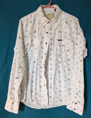Southern Thread Bee Print Pearl Snap Shirt – Western Rodeo Cowboy Style - Image 1 of 4