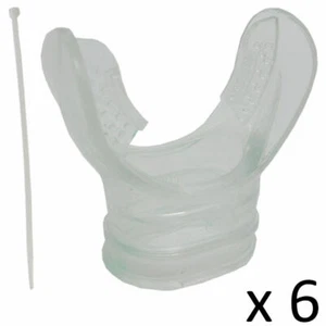 Scuba Diving Clear Regulator Octopus Mouthpieces w/ Regulator Tie, 6pc Pack - Picture 1 of 3