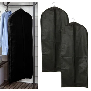 2 Pc Zippered Garment Bag 50"L Storage Travel Hang Suit Holder Dress Protection - Picture 1 of 1