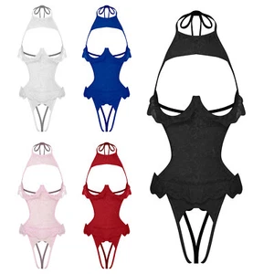 Mujeres Mamelucos Encaje Mono Leotardo Body Entrepierna Abierta Club Ropa Transparente Sexy - Imagen 1 de 61