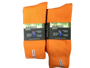 6xBamboo Cushion Men Thick Work Walking Socks Heavy Duty Orange M L Express Post - Picture 1 of 2