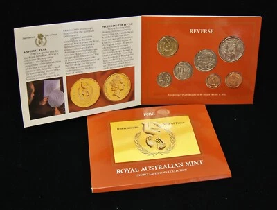 1986 Royal Australian Mint UNC 7 Coin International Year Of Peace Mint Set - Image 1 of 4