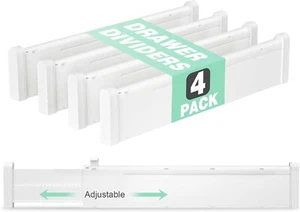 Expandable Drawer Dividers 4 Pack, 2.36" High, 12.6-22.8'' Drawer Organizers for - Picture 1 of 5