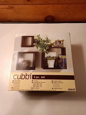Nexxt Cubbie Floating Wall Shelf Set Black  NIB Brand New! - Image 1 of 4
