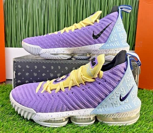 Nike Lebron XVI 16 Lakers Heritage Atomic Violet Mens Shoes CK4765-500 Size 10 - Picture 1 of 10