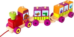 Hey Duggee - Holz 3-Wagen Stapelzug - 16 Blöcke für Kleinkind zu bauen, - Bild 1 von 7