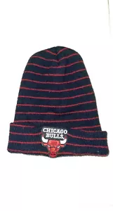 Vintage 90s Chicago Bulls Basketball NBA Cap Beanie Hat Black Red Made In USA - Picture 1 of 13