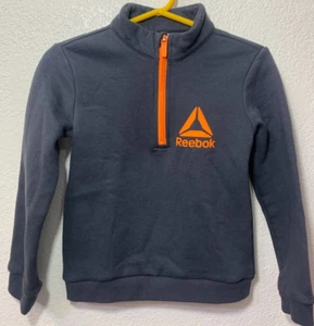 Reebok Sweatshirt Boy's Size 5T Blue Long Sleeve Quarter Zip Pullover - Picture 1 of 12