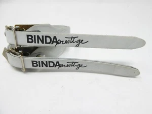 Vintage NOS Alfredo Binda Prestige Correas de punta de cuero blanco reforzado E - Imagen 1 de 6