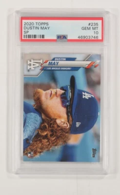 2020 Topps Dustin May SP PSA 10 Gem Mint Grade #235 - Image 1 of 3
