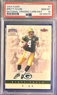 Brett Favre 2004 Fleer #5 National Trading Day Card Green Bay Packers PSA 10 Gem - Image 1 of 2