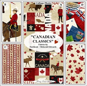 NORTHCOTT, "CANADIAN CLASSICS", FLAGS, MOUNTIES, FABRICS PRICED @ 1/2 Y & PANEL - Picture 1 of 6