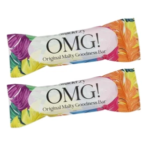 935345 2x 75g BAR SNACKEZY OMG! ORIGINAL MALTY GOODNESS CHOCOLATE MILO CENTRE - Picture 1 of 3
