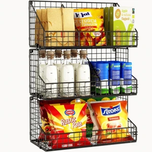 3 Tier Large Snack Organizer for Pantry Shelf with Adjustable Divider Stackable - Picture 1 of 8