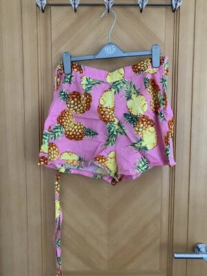 Womens Pink Boohoo Paperbag Shorts - Size 12 - Image 1 of 3