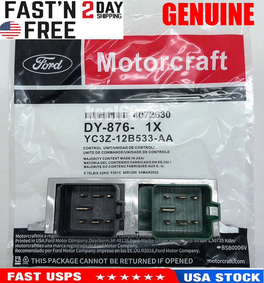 Interruptor de módulo de control de bujía incandescente diésel Motorcraft OEM DY876 Ford 6.0 6.4 7.3 nuevo Foto 1 de 4