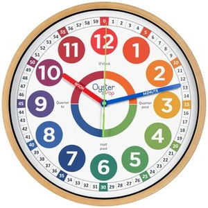 Classroom Clock - 14 Inch Extra Large Learning Clock for Kids - Silent Teachi... - Picture 1 of 7