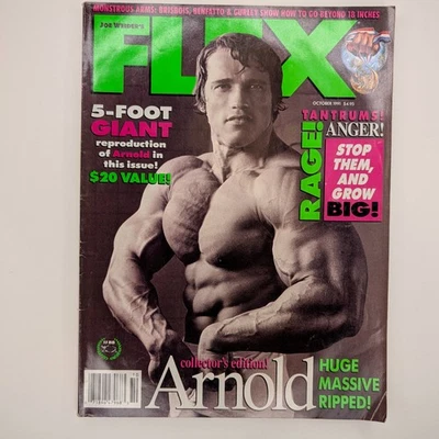 OCT 1991 FLEX Magazine Arnold Schwarzenegger Bodybuilding Collectors Edition Vtg - Image 1 of 4