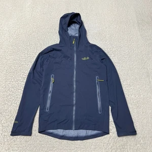 Rab Jacket Mens Small Blue  Kinetic Alpine Waterproof Raincoat Hiking Running - Foto 1 di 18