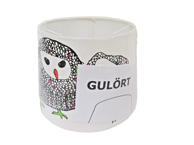 Vintage IKEA GULÖRT Owl Lamp Shade Drum 9 in Nursery White Retired - Image 1 of 4
