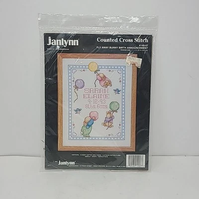 Janlynn Kit Punto de Cruz Contado Conejito Registro de Nacimiento #149-07 SELLADO 11" X 14" Foto 1 de 4