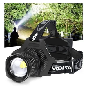 LED Headlamp USB Rechargeable Head Lamp Super Bright - Picture 1 of 3