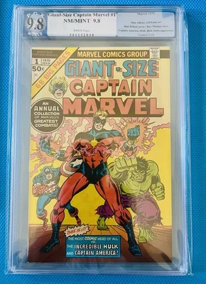 Giant-Size Captain Marvel #1 ~ PGX 9.8 White Pages RickJones Hulk Gil Kane 1975 - Image 1 of 3
