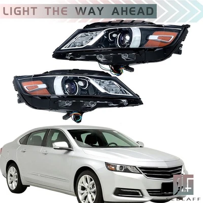 Faros tipo halógeno para Chevrolet Impala 2015-2020 carcasa negra derecha+izquierda Foto 1 de 4