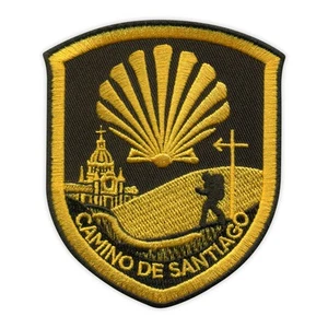 Camino de Santiago - shield, yellow and black version Patch/Badge Embroidered - Picture 1 of 1