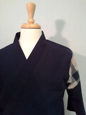 Happi coat, sushi coat, serving coat, Navy, Special Material, Shoulder Cotton P. - Image 1 of 4