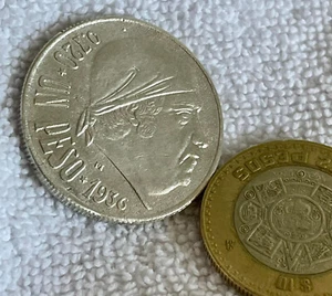 1936 MEXICO $1 PESO SILVER LEY .900    MINT MODERN RARE - Picture 1 of 9