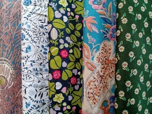 5 pieces of Liberty Tana Lawn cotton quilting Scrap Pack Size 14 x 19 cm - Picture 1 of 6