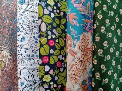 5 pieces of Liberty Tana Lawn cotton quilting Scrap Pack  Size 14 x 19 cm - Image 1 of 4