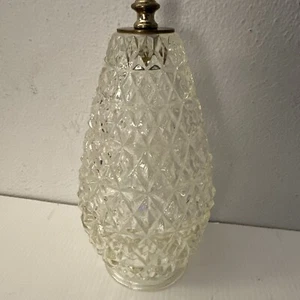 Vintage MCM Pinecone Pineapple Light Shade Globe Clear Glass 9” 4 1/2 3" fitter - Picture 1 of 19