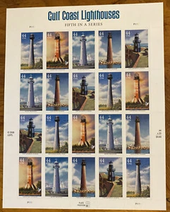 Golfküste Leuchttürme 5. in Serie Bogen mit 20,44 Cent Briefmarken mit Geschichte postfrisch - Bild 1 von 9