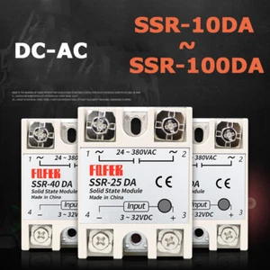Single Phase Solid State Relay Module DC-AC SSR 10DA - 100DA DC3-32V AC24-380V - Picture 1 of 19