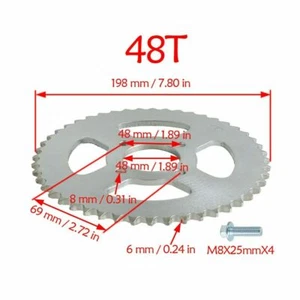 420 48T 48mm Rear Chain Sprocket For Pit pro Dirt Bike Go Kart Quad Taotao Buggy - Picture 1 of 4