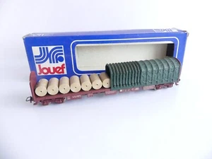 6753 JOUEF FRANCE WAGON A BOGIES PLAT A DOSSIER DEMI BACHE + CHARGEMENT - Picture 1 of 4