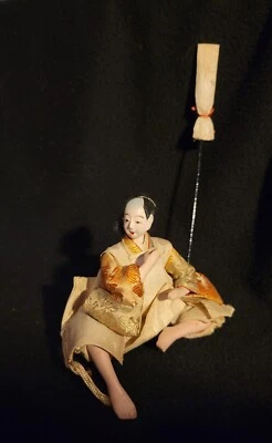 Antiguo muñeco Hina japonés Shicho sirviente color carne patas 4" #ADM11040415E Foto 1 de 4