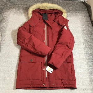 New Andrew Marc Jacket Mens Medium Bremen Fur Hoodie Parka Coat Red Down - Picture 1 of 14