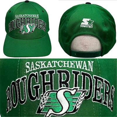 De colección Saskatchewan Roughriders Starter Snapback Sombrero CFL Equipo de Fútbol Logo Gorra Foto 1 de 4